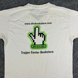 All Sport Trojan Center T-Shirt Mens Size L White Graphic Bookstore Max Weight